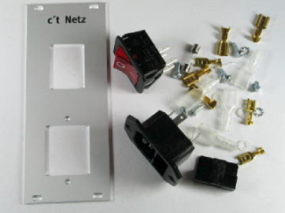 Netzanschluß-Frontplatte mit Sicherung, Schalter und Kaltgeräteeinbaustecker